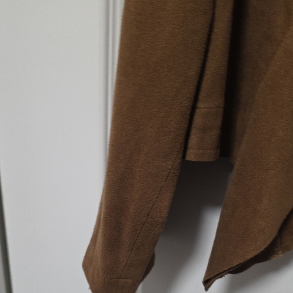 Torrid Tan Draped Open Front Jacket - Picture 4 of 4